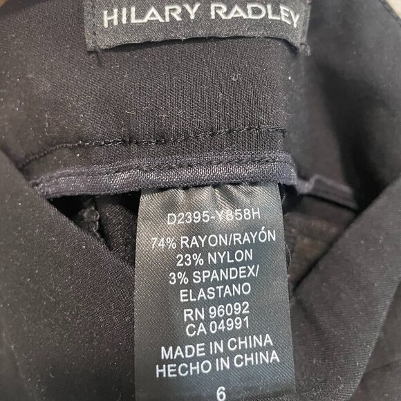 Hilary Radley Size 6 Black Pull On Straight Leg Trouser - Picture 3 of 4